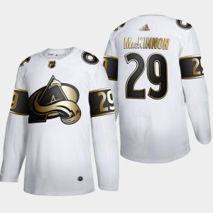 Herren Colorado Avalanche Eishockey Trikot Nathan MacKinnon #29 Golden Edition Weiß Authentic